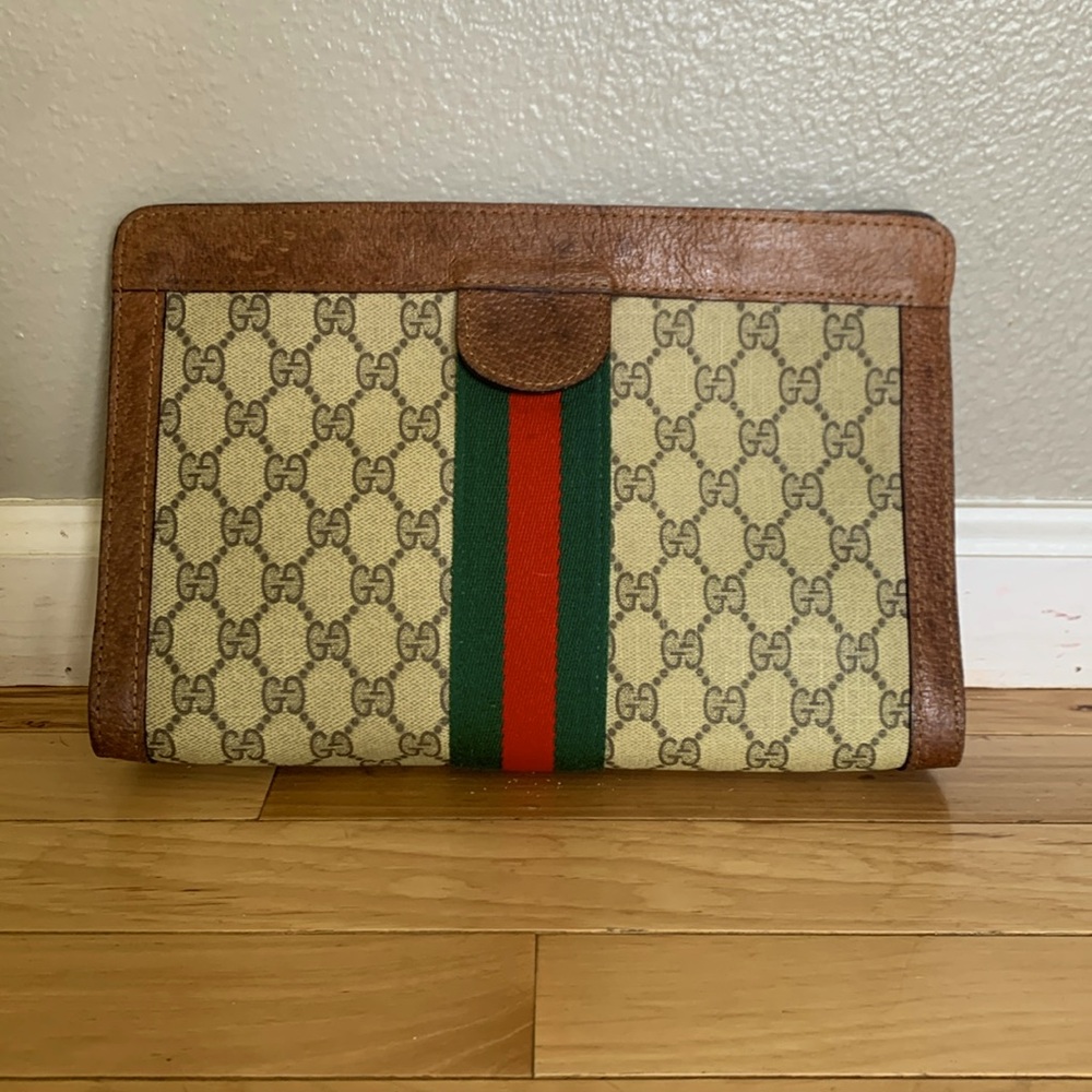 Authentic Gucci Brown and Cream Clutch